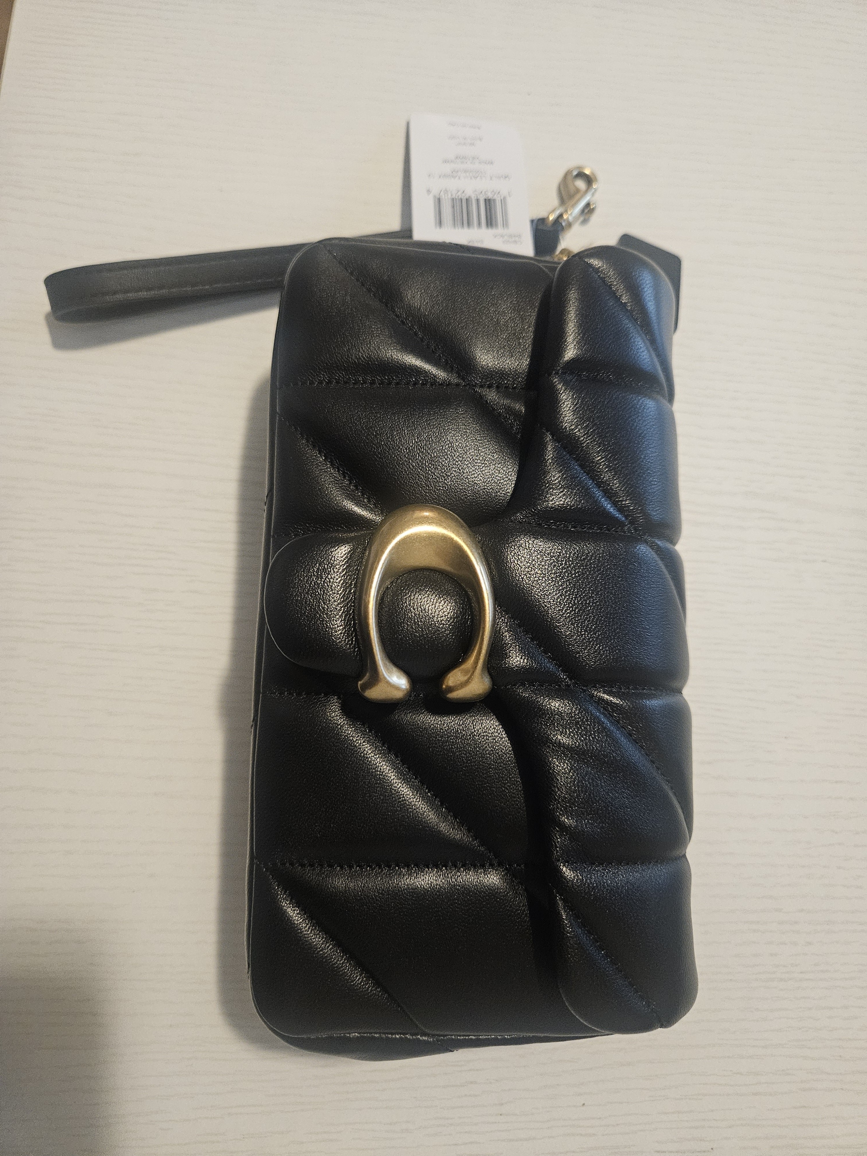 Authentic With Original Receipt Coach Black Quilted Tabby 19 With Brass Hardware